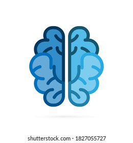 Brain icon. Intelligent idea and thinking symbol on white background. Vector illustration.
