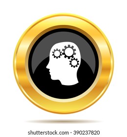 Brain icon. Internet button on white background. EPS10 vector.
