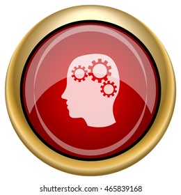 Brain icon. Internet button on white background. EPS10 vector.
