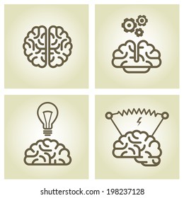 Brain icon - invention and inspiration symbols