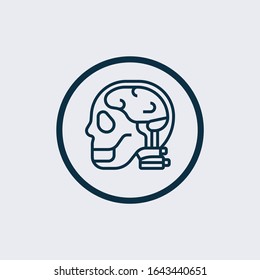 Brain icon isolated on white background from human mind collection.