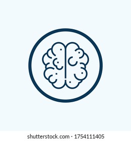 Brain icon isolated on white background. Brain icon in trendy design style. Brain vector icon modern and simple flat symbol for web site, mobile, logo, app