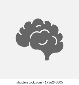 Brain Icon Isolated On White Background. Vector Illustration. Eps 10.