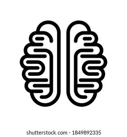 Brain icon isolated on white background. Vector illustration