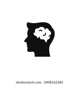Icono de cerebro aislado en fondo blanco
