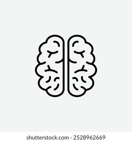 Icono del cerebro aislado en el fondo blanco.