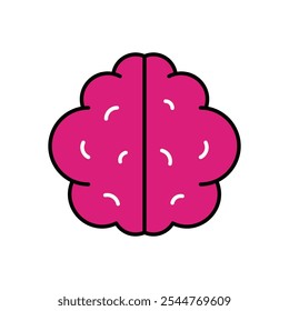 Icono del cerebro aislado en un fondo blanco. Ilustración vectorial.