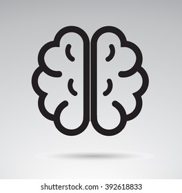 Brain icon isolated on white background. Vector art.