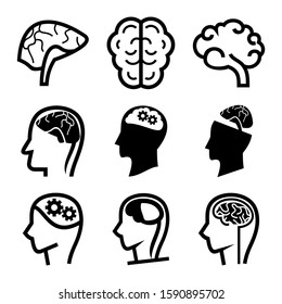 brain icon isolated sign symbol vector illustration - Collection of high quality black style vector icons
