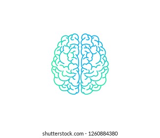 Brain icon. Left and right hemisphere of human brain vector web icon isolated on white background, EPS 10, top view