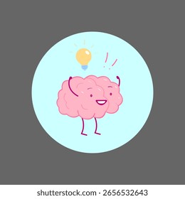 Brain icon with light bulb