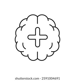 Brain icon. Brain icon line
