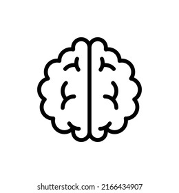 Brain Icon. Line Art Style Design Isolated On White Background