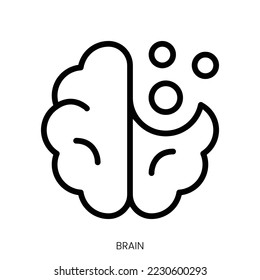 icono cerebral. Diseño De Estilo De Arte De Línea Aislado En Fondo Blanco