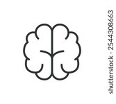 Brain, icon in line design. Brain, mind, thinking, intelligence, neurons, synapse, cognitive on white background vector. Brain editable stroke icon