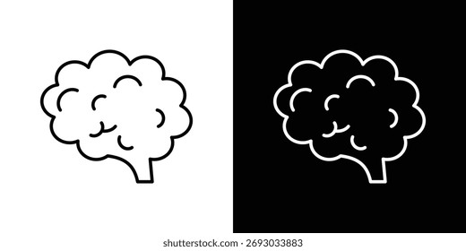 Icono del cerebro. Línea con trazo editable.