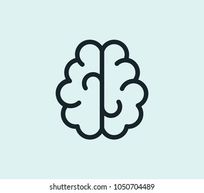 Brain icon line isolated on clean background. Brain icon concept drawing icon line in modern style. Vector illustration for your web site mobile logo app UI design.