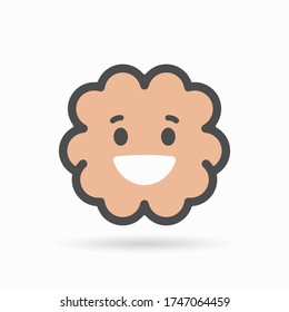 Icono de cerebro en estilo de línea. Ilustración del vector