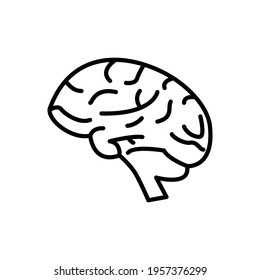 brain icon line style vector