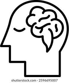 Brain Icon Line Vector Illustration