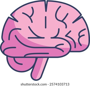 Brain Icon - Lineal Color Style - Neuroscience Theme