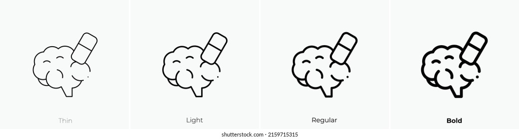 icono cerebral. Signo de estilo lineal aislado en fondo blanco. Ilustración vectorial.