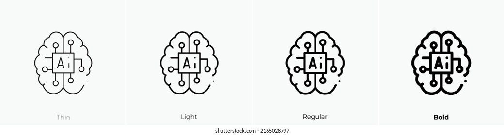 brain icon. Linear style sign isolated on white background. Vector illustration.