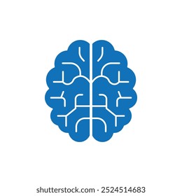 Ilustración aislada de la Plantilla del diseño del logotipo del icono del cerebro