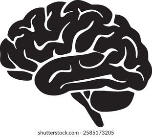 Brain icon logo design template isolated illustration