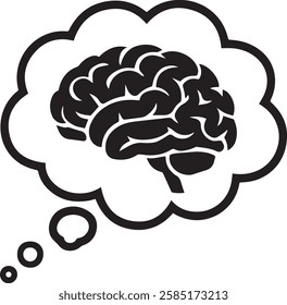 Brain icon logo design template isolated illustration