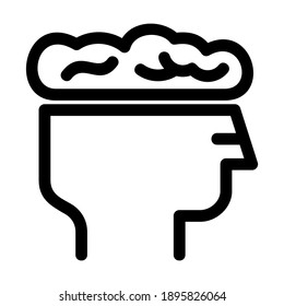 icono cerebral o logotipo símbolo de signo aislado ilustración vectorial - iconos vectoriales de estilo negro de alta calidad
