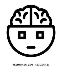 icono cerebral o logotipo símbolo de signo aislado ilustración vectorial - iconos vectoriales de estilo negro de alta calidad
