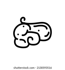 Hirnsymbol oder Logo einzeln auf Zeichensymbol, Vektorgrafik auf weißem Hintergrund - Sammlung hochwertiger, schwarzer Vektorsymbole