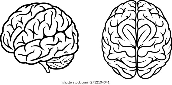 Brain icon, Brain Logo silhouette