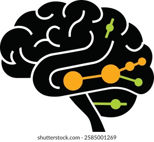 Brain icon, Brain Logo silhouette vector design.