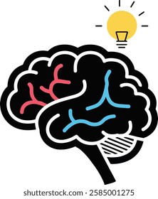 Brain icon, Brain Logo silhouette vector design.