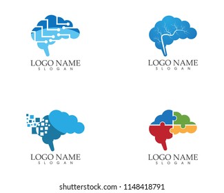 Brain icon logo vector illustration