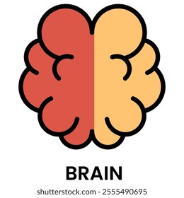 Brain Icon for Medical Element Design