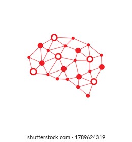 Brain icon. Medical and technology elements. Abstract molecules structure. Stock illustration.