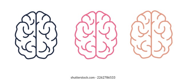 Brain icon. Mind intellect set vector ilustration.