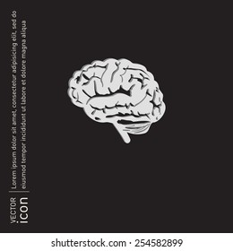Brain icon. Mind and science