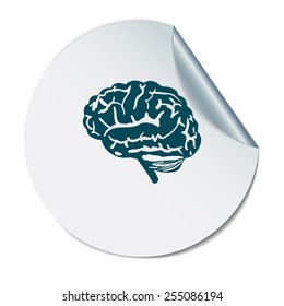 Brain icon. Mind and science