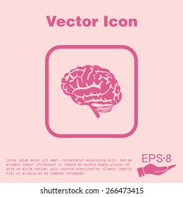 Brain icon. Mind and science