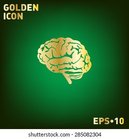 Brain icon. Mind and science