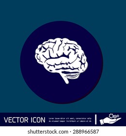 Brain icon. Mind and science