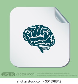 Brain icon. Mind and science