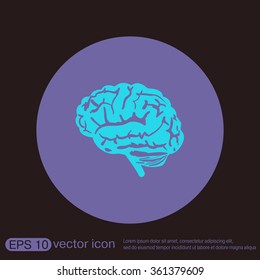 Brain icon. Mind and science