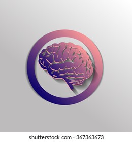 Brain icon. Mind and science