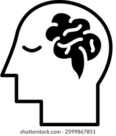 Brain Icon Mixed Vector Illustration
