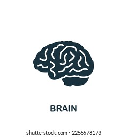 Brain icon. Monochrome simple sign from anatomy collection. Brain icon for logo, templates, web design and infographics.